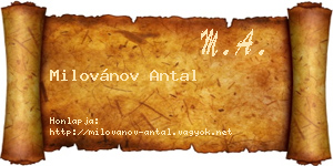 Milovánov Antal névjegykártya
